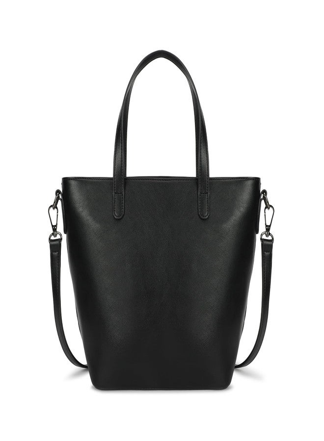 Fastrack BlackGroove Satchel | Women’s Faux-Leather Bucket Bag | Pleated Design, Gunmetal Hardware & Dual Carry Options - Image 5