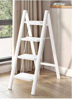 SUNRISE 4 Step Folding Step Stool,Steel Metal Step Stools Non-Slip Pedal,Small Portable Ladder Kitchen Lightweight Home Office Ladders  - Image 4