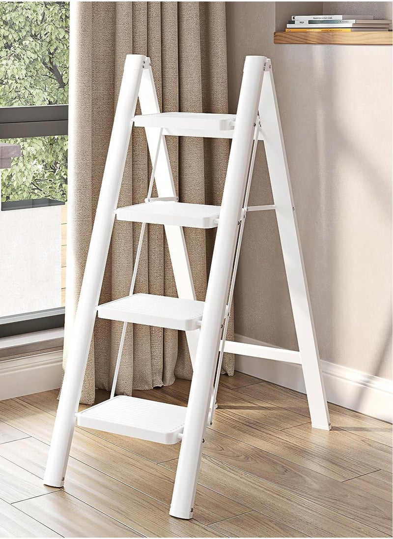 SUNRISE 4 Step Folding Step Stool,Steel Metal Step Stools Non-Slip Pedal,Small Portable Ladder Kitchen Lightweight Home Office Ladders  - Image 4