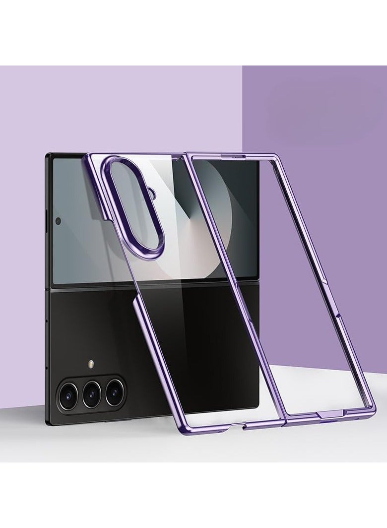 general Electroplated Phone Case Compatible Samsung Galaxy Z Fold 7 5G, Folding Transparent Drop-proof Ultra Slim Business Case Z Fold7