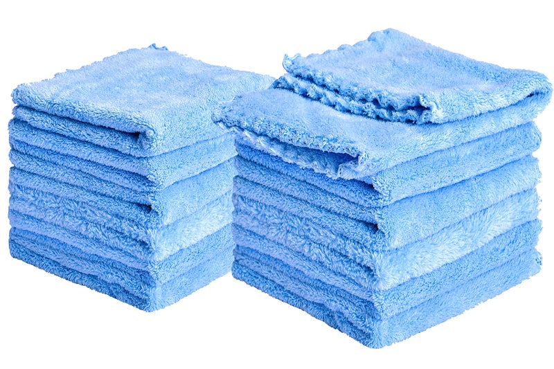 Kyapoo Baby Washcloths 12 Pack 12x12 Inches Microfiber Coral Fleece Extra Absorbent and Soft for Newborns, Infants and Toddlers-Blue - Image 1