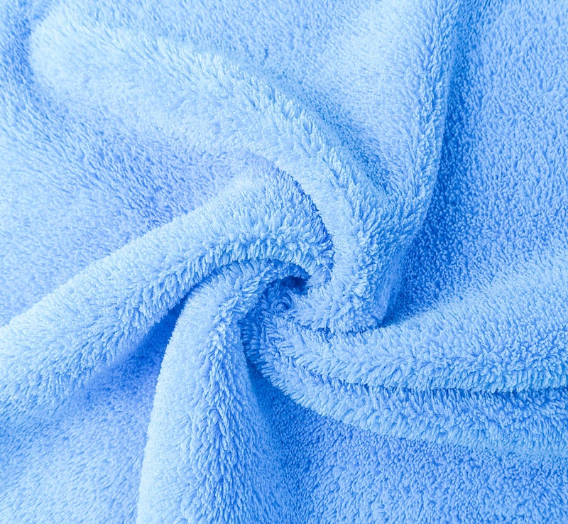 Kyapoo Baby Washcloths 12 Pack 12x12 Inches Microfiber Coral Fleece Extra Absorbent and Soft for Newborns, Infants and Toddlers-Blue - Image 3