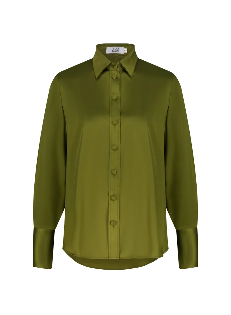 لا لي لي Cedar Green Satin Shirt