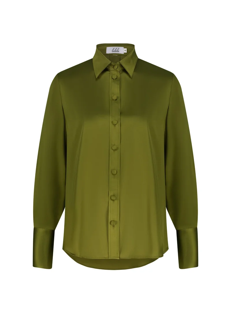 Lalele Cedar Green Satin Shirt