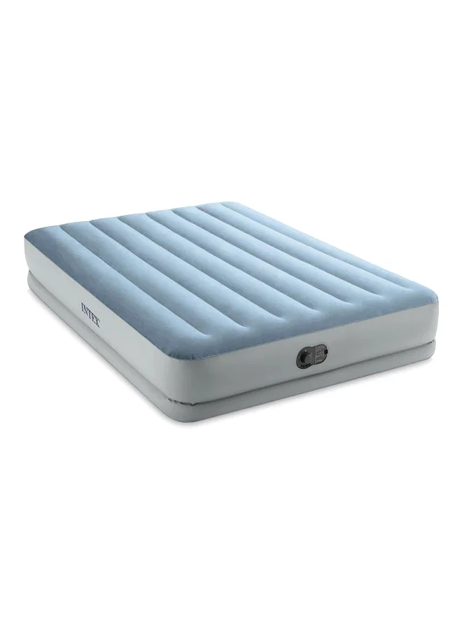 INTEX Queen Dura-Beam Raised Comfort Air Bed with FastFill USB Pump Blue and Grey 36 x 152 x 203 cm INT64159
