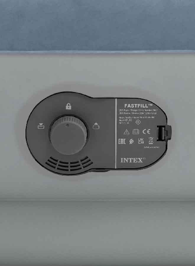 INTEX Queen Dura-Beam Raised Comfort Air Bed with FastFill USB Pump Blue and Grey 36 x 152 x 203 cm INT64159 - Image 3