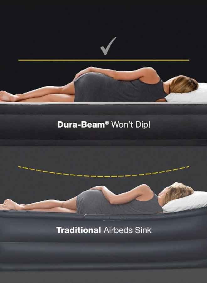 INTEX Queen Dura-Beam Raised Comfort Air Bed with FastFill USB Pump Blue and Grey 36 x 152 x 203 cm INT64159 - Image 5