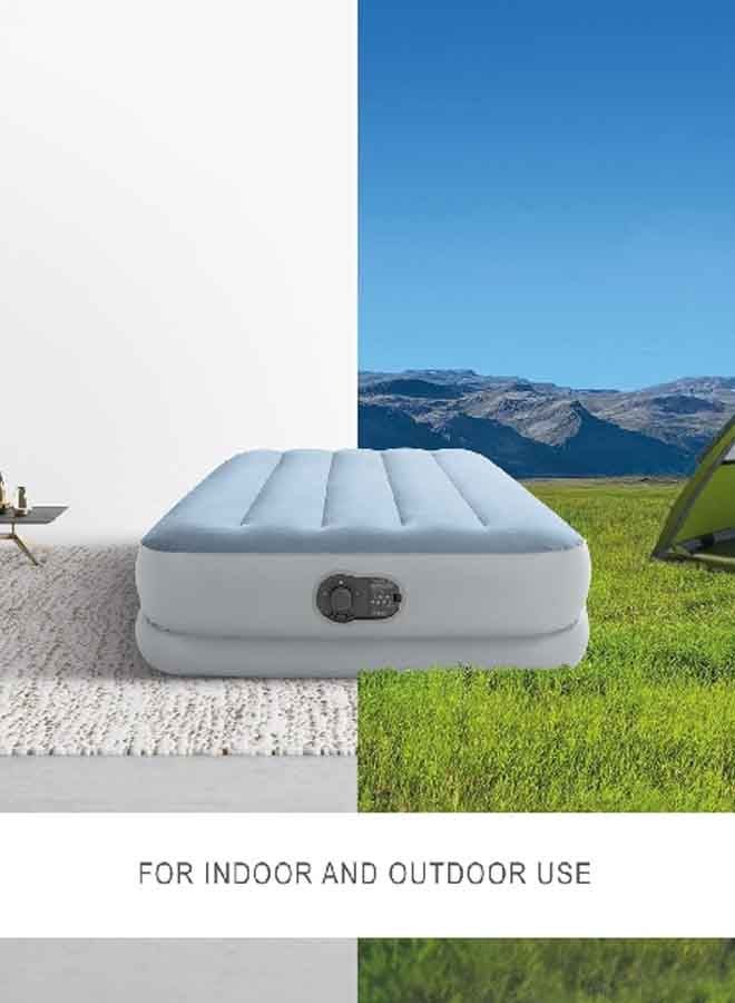 INTEX Queen Dura-Beam Raised Comfort Air Bed with FastFill USB Pump Blue and Grey 36 x 152 x 203 cm INT64159 - Image 4