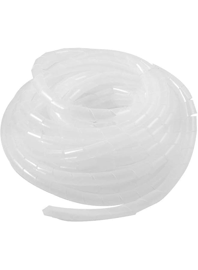 S-TOP 12mm Spiral Cable Sleeve Wire Wrap Tube Translucent Flexible PC Manage for Computer Car Cover, 5M Length - Image 1