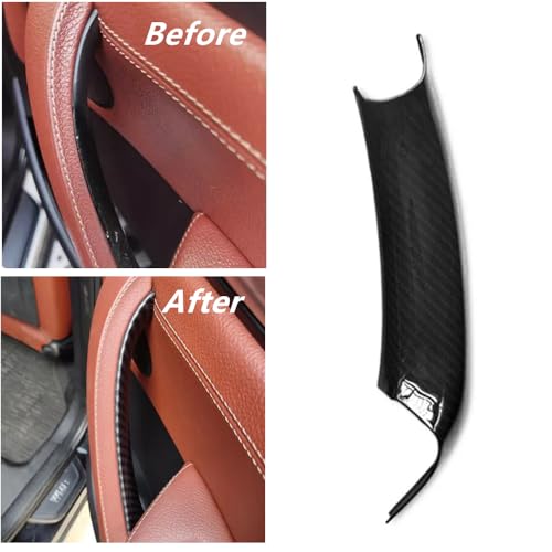Bayyee Car Inner Door Handle Shell Door Armrest Handle Box Cover for BMW X3 X4 F25 F26 2010 2011 2012 2013 2014 2015 2016 2017 Right Carbon Fiber - Image 3