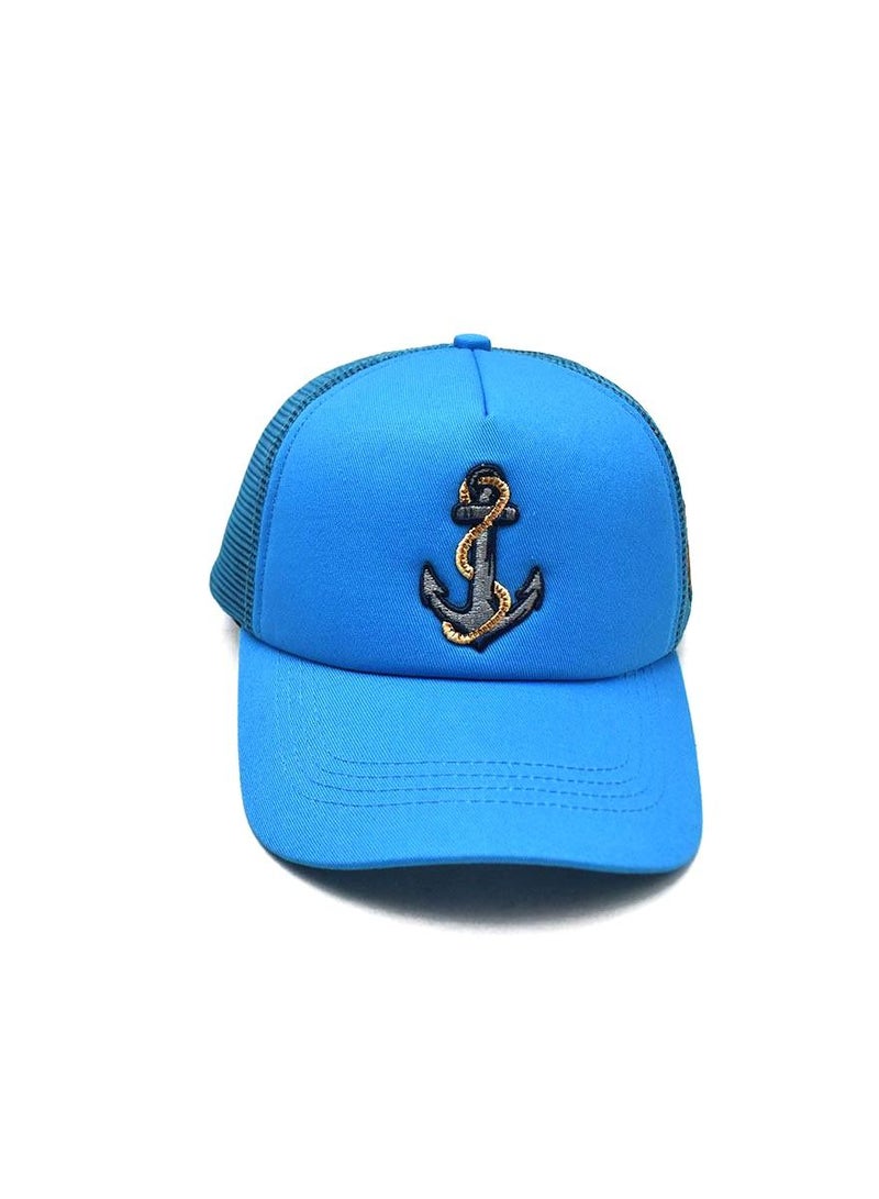 Fighter Gifts Navy Anchor Sky Blue Head Cap - Image 2