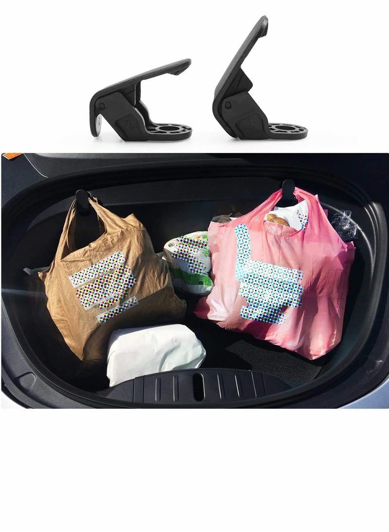 KASTWAVE - Car Front Trunk Hooks Accessories Front Hook Holding Clips Set Replacement with Hooks Clip Bolt Covers Front Trunk Bag Suit for Tesla Model 3 2 Pcs, Left And Right Hook - Image 1