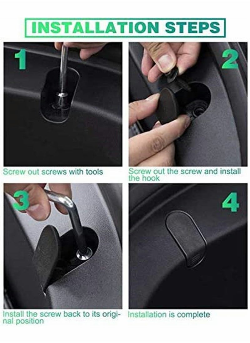 KASTWAVE - Car Front Trunk Hooks Accessories Front Hook Holding Clips Set Replacement with Hooks Clip Bolt Covers Front Trunk Bag Suit for Tesla Model 3 2 Pcs, Left And Right Hook - Image 1