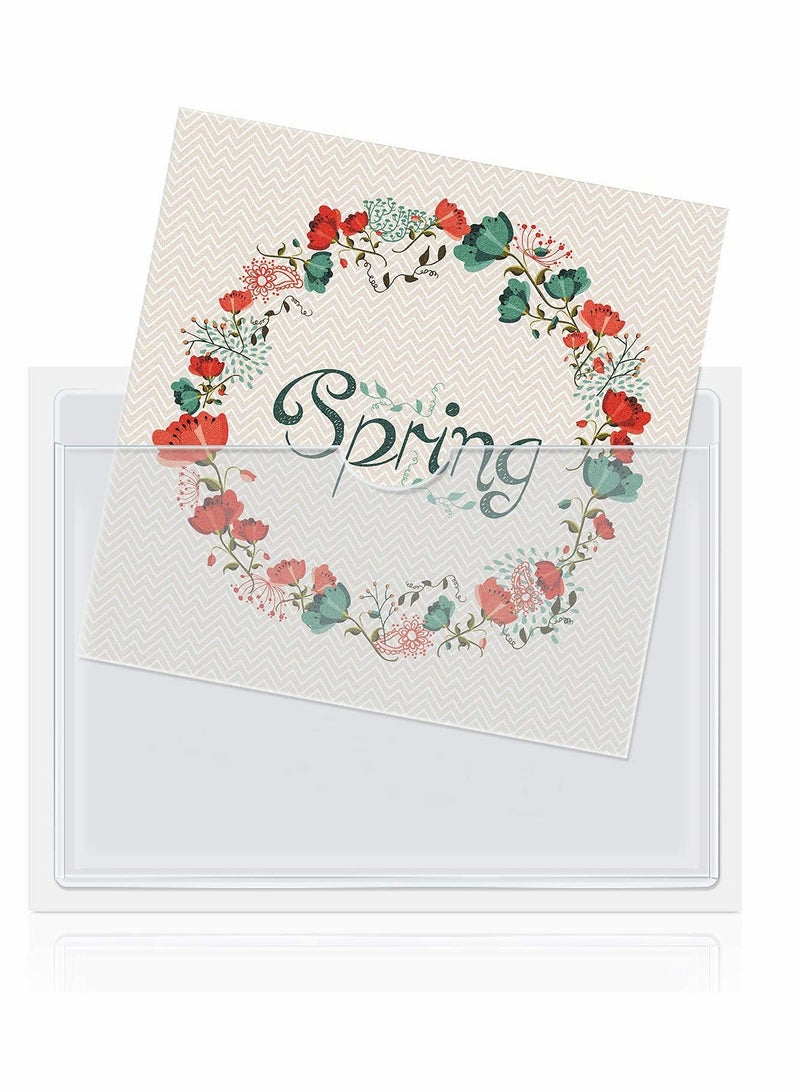 حافظات بطاقات الفهرسة ذاتية اللصق - تحميل من الأعلى، بلاستيك شفاف، 3.6 × 4.8 بوصة، عبوة 30 لحفظ وتنظيم بطاقاتك - Image 1