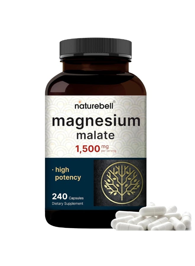 نايتشر بيل NatureBell Magnesium Malate 1,500 mg – 240 Capsules - Image 1