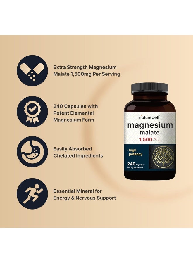 نايتشر بيل NatureBell Magnesium Malate 1,500 mg – 240 Capsules - Image 5