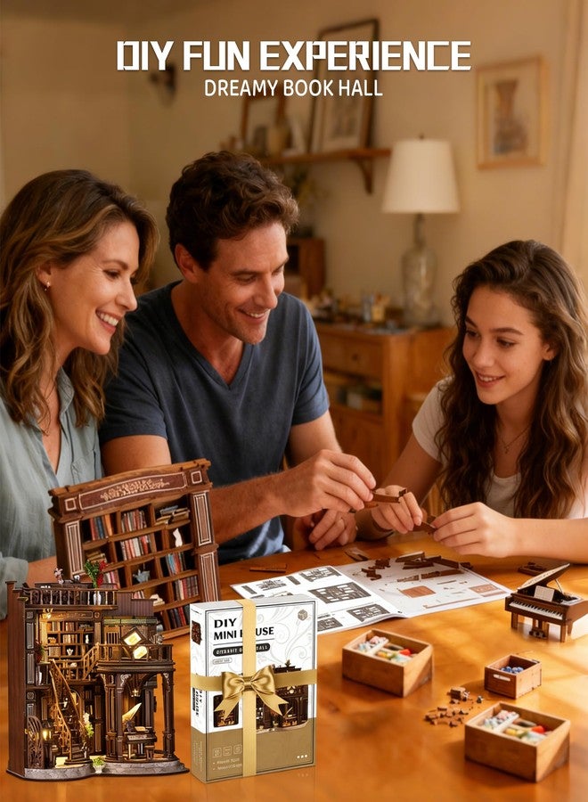 Spilay DIY Book Nook Kits for Adults,Dreamy Book Hall Book Nook Kit with LED Light,3D Wooden Puzzle DIY Miniature Dollhouse Kit,Creative Bookshelf Decor&Unique Gift for Teens&Book Lovers - Image 5
