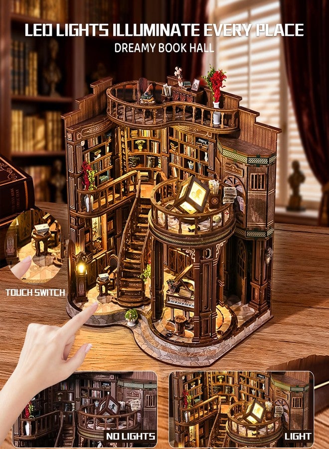 Spilay DIY Book Nook Kits for Adults,Dreamy Book Hall Book Nook Kit with LED Light,3D Wooden Puzzle DIY Miniature Dollhouse Kit,Creative Bookshelf Decor&Unique Gift for Teens&Book Lovers - Image 4