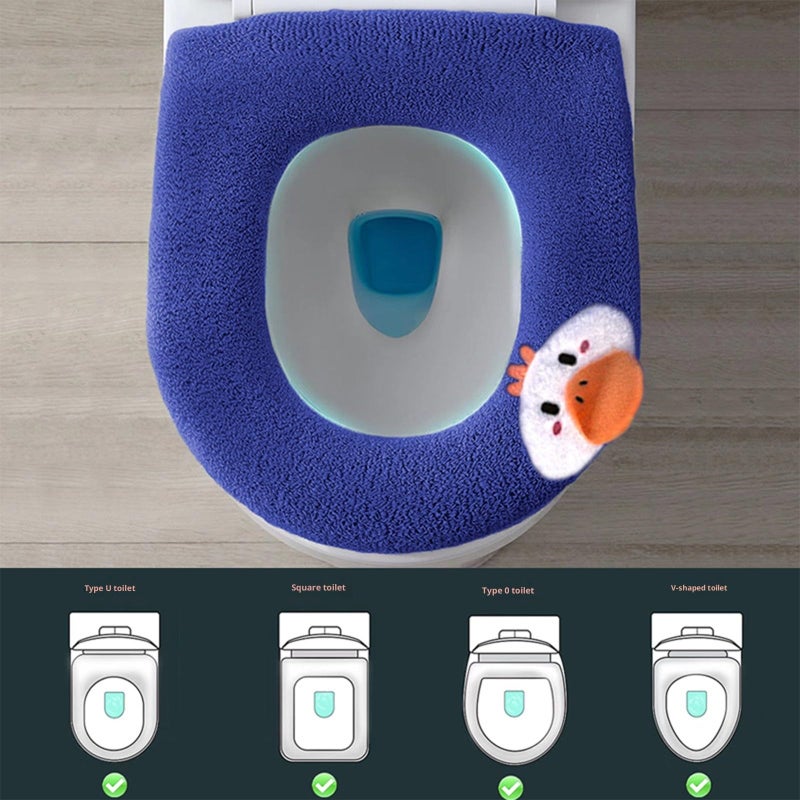 Blue Winter Toilet Seat Cover Extra Thick Soft Comfort Quick Installation Size H - Image 5