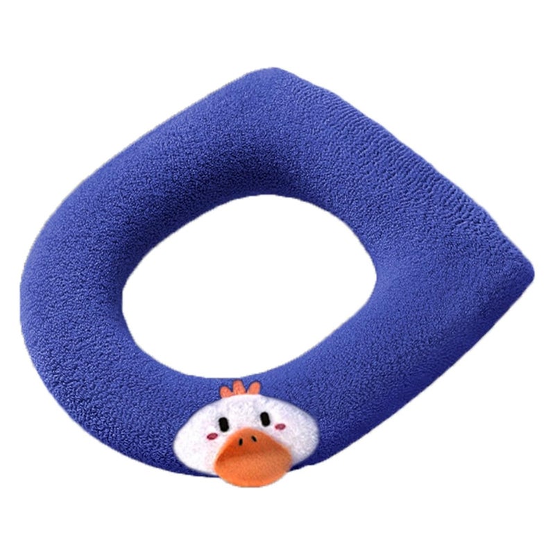 Blue Winter Toilet Seat Cover Extra Thick Soft Comfort Quick Installation Size H - Image 1