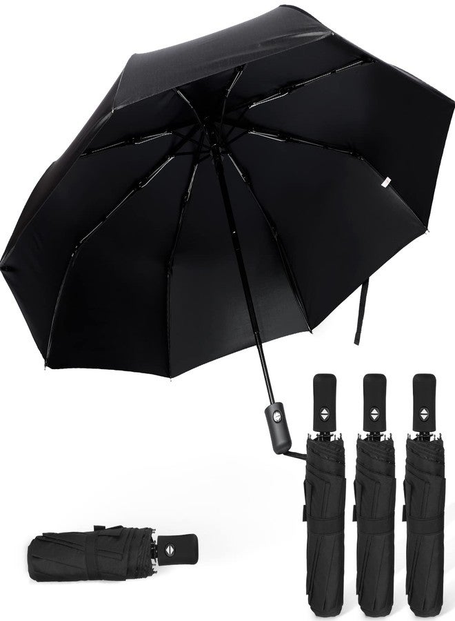 Kajaia 4 Pack Umbrellas Compact Windproof, Automatic Open and Close Folding Rain Umbrella Collapsible for Men Women Travel(Black) - Image 1