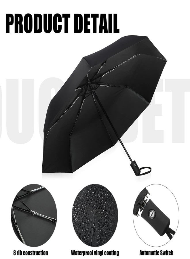 Kajaia 4 Pack Umbrellas Compact Windproof, Automatic Open and Close Folding Rain Umbrella Collapsible for Men Women Travel(Black) - Image 3