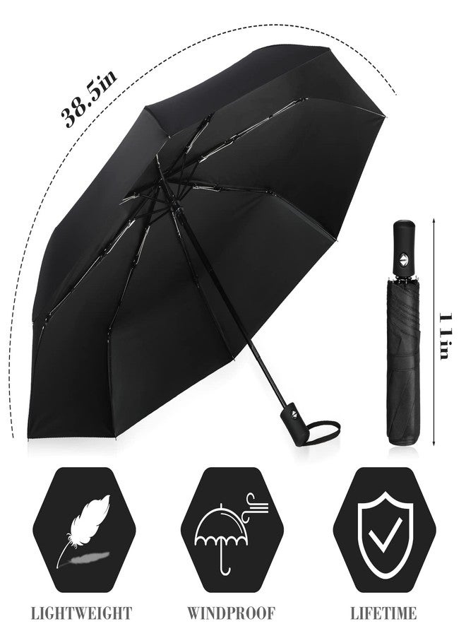 Kajaia 4 Pack Umbrellas Compact Windproof, Automatic Open and Close Folding Rain Umbrella Collapsible for Men Women Travel(Black) - Image 2
