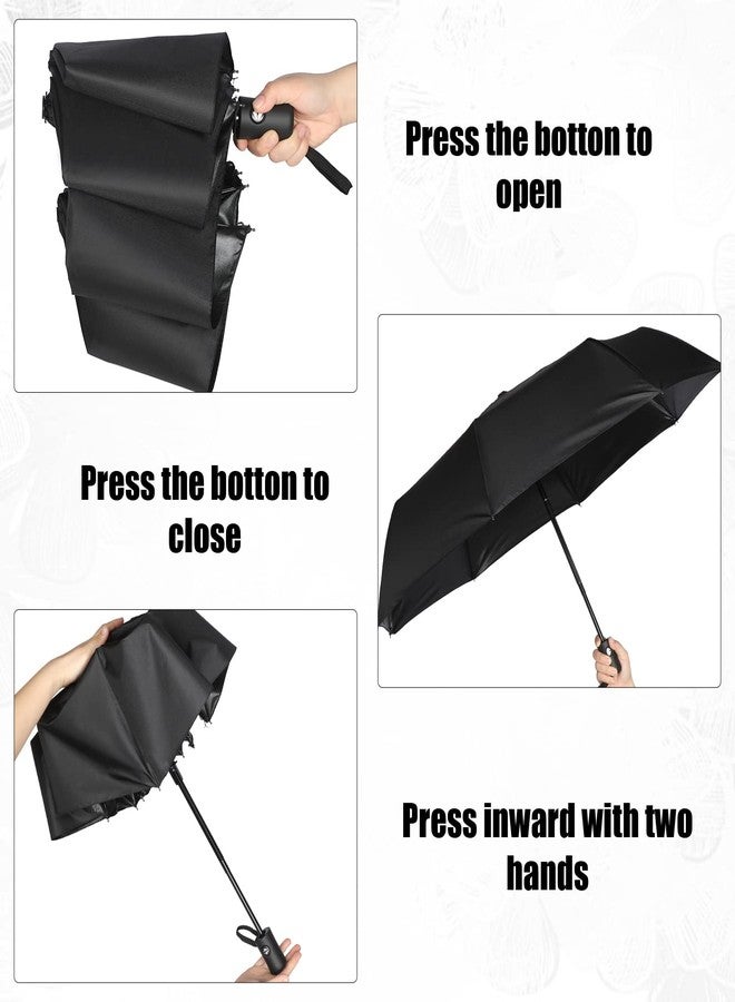 Kajaia 4 Pack Umbrellas Compact Windproof, Automatic Open and Close Folding Rain Umbrella Collapsible for Men Women Travel(Black) - Image 4