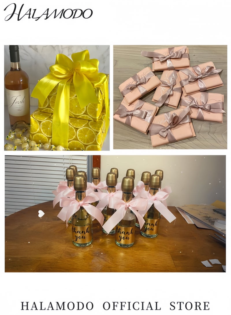 هالامودو شريط ساتان من القماش بلون واحد مكون من قطعتين لتغليف الهدايا والحرف اليدوية وصنع أقواس الشعر وإكليل الزهور وتزيين حفلات الزفاف ومشاريع الخياطة الأخرى، بطول 72.2 قدم - Image 4