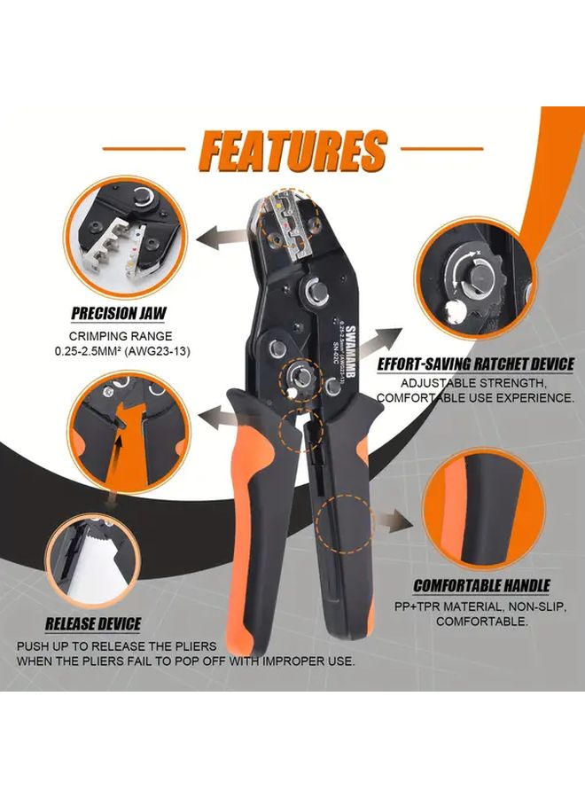 SN 02C HC Pre Insulated Terminal Lug Crimping Tool With Effort Saving Design - Image 4