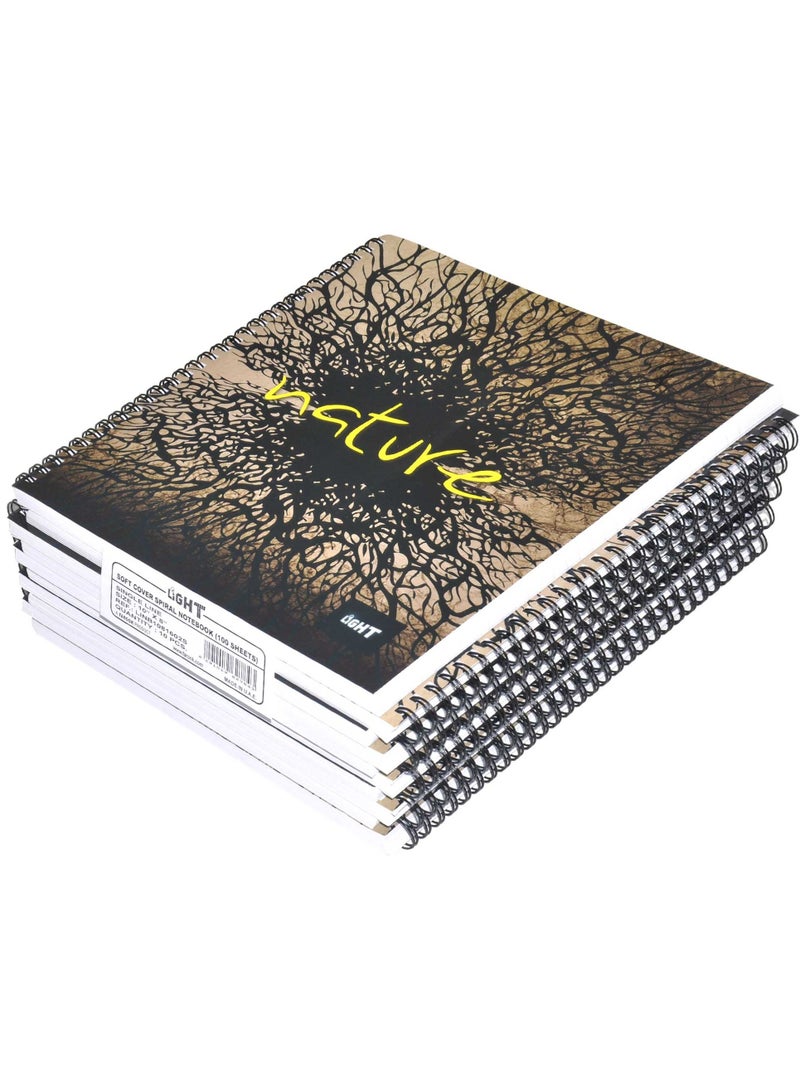 FIS LIGHT Pack of 10   Spiral Soft Cover Notebook, Single Line , 10X8 Inches (25.4 X 20.32 Cm) 100 Sheets -LINB1081602S - Image 1