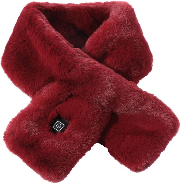 woobles Fluffy Heating Scarf, 5V USB Rechargeable Neck Scarf Warming Neck Scarf 3 Levels of Temperature Adjustable Perfect Plush Heating Scarf for Boys Girls Women Winter Indoor Outdoor Use - Image 1