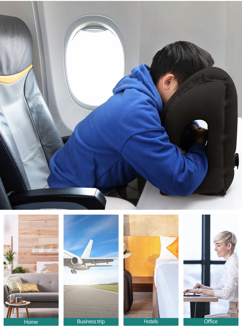 HomarKet Airplane inflatable travel pillow Inflatable neck pillow is used for sleeping to avoid neck and shoulder pain Support the head, neck and waist Suitable for aircraft, cars, buses and offices  - Image 2