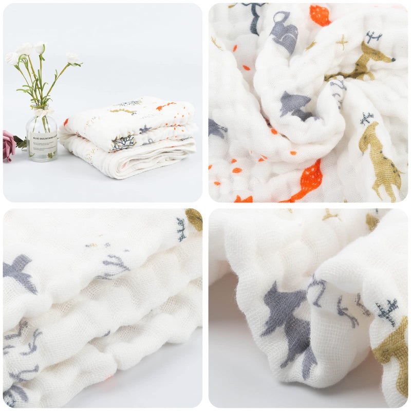 babygoal Baby Bath Towels 2 Pack, 100% Muslin Cotton Hooded Towel for Newborn,Toddler,Infant, Absorbent & Hypoallergenic Baby Gift for Boys Girls 35"x35" T0607 - Image 4