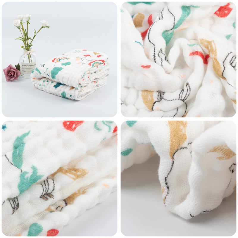 babygoal Baby Bath Towels 2 Pack, 100% Muslin Cotton Hooded Towel for Newborn,Toddler,Infant, Absorbent & Hypoallergenic Baby Gift for Boys Girls 35"x35" T0607 - Image 3