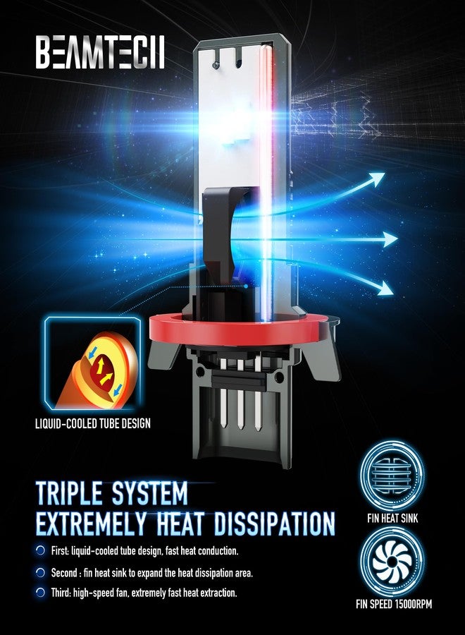 BEAMTECH مصابيح BEAMTECH H13/9008، رقائق G-XPower، إضاءة ضباب بيضاء 6500K أكثر سطوعًا بنسبة 500%، سهلة التركيب والتشغيل، عدد 2 مصباح - Image 5