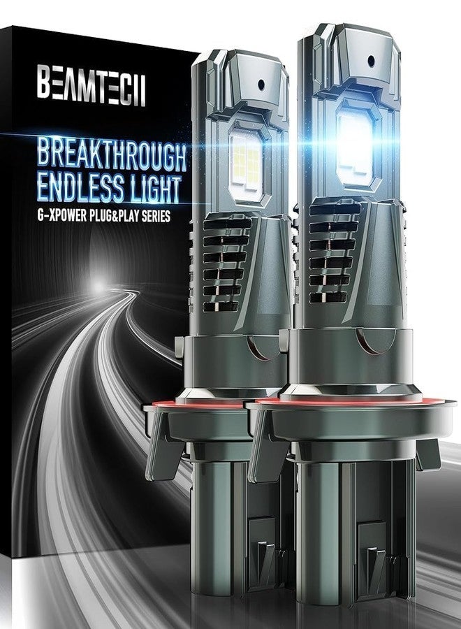 BEAMTECH مصابيح BEAMTECH H13/9008، رقائق G-XPower، إضاءة ضباب بيضاء 6500K أكثر سطوعًا بنسبة 500%، سهلة التركيب والتشغيل، عدد 2 مصباح - Image 1