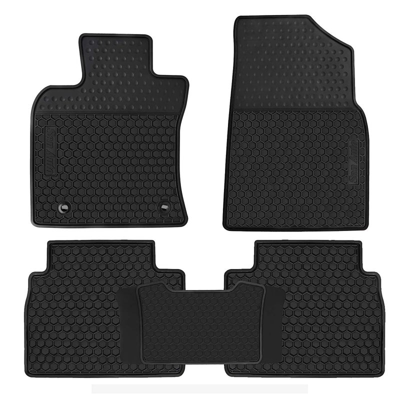 SAN AUTO Car Floor Mats Custom Fit for Toyota Camry 8th 2018 2019 2020 2021 2022 2023 2024 Full Black Rubber Car Floor Liners Set All Weather Season Protection Heavy Duty Odorless - Image 1