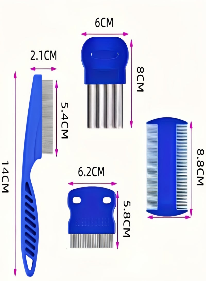 كيفن 5 عبوات من مشط البراغيث والقراد، مشط من الفولاذ المقاوم للصدأ ذو أسنان مستديرة للكلاب والقطط، مزيل بقع دموع الحيوانات الأليفة الاحترافي على الوجهين للحيوانات الأليفة الصغيرة والمتوسطة - Image 2