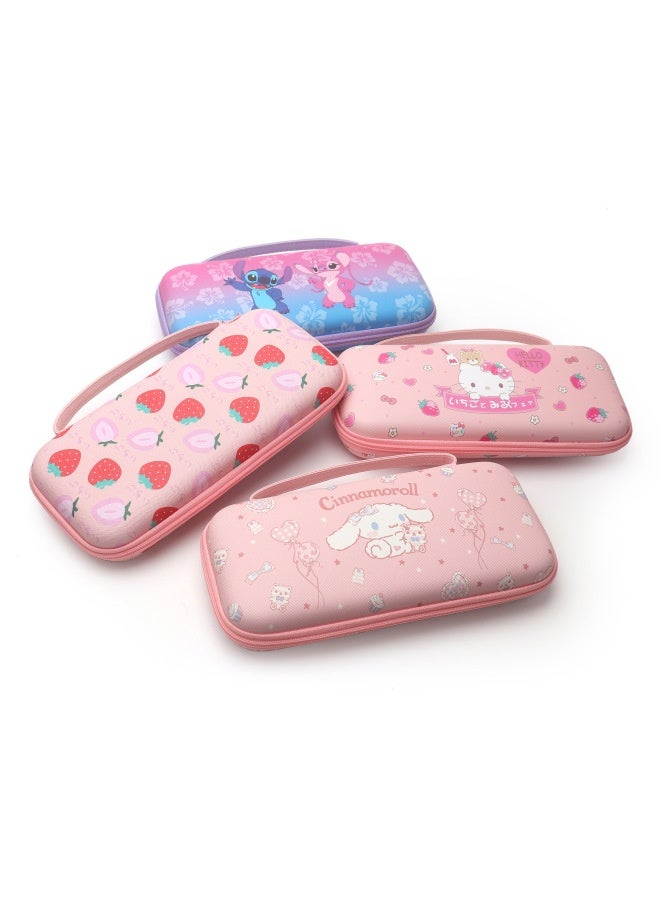 Nintendo Swich Storage Bag OLED Storage Bag EVA Hard Bag Thickened Hard Protective Case Suit-Product Color:Pink Big-eared Dog-ns/battery Life Version/oled Storage Bag  - Image 2