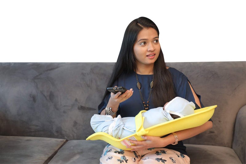HOOPA 2-in-1 Infant Carrier for Newborn (0–4 Months) | Reclined Carrying & Breastfeeding Support | Strong Back Support | Indoor & Outdoor Use | Feeding Pillow | Nursing pad | Sunshine Yellow - Image 1