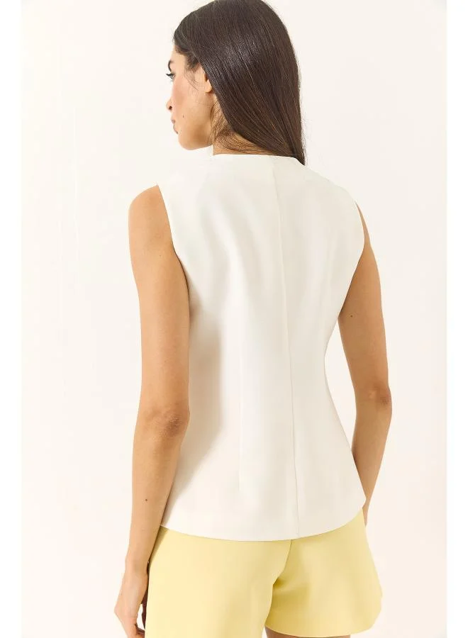 Ginger Button Up Vest