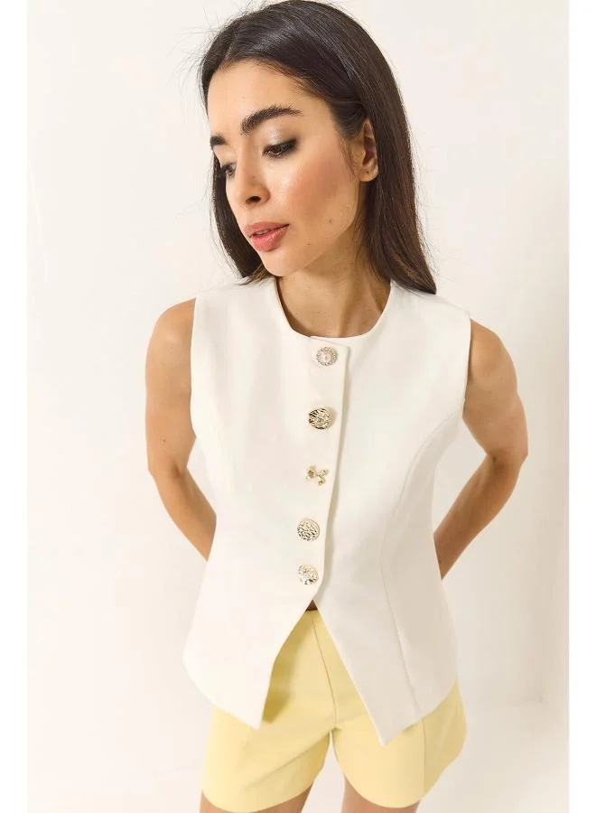 Ginger Button Up Vest