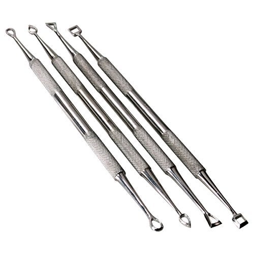 HTS 156C4 4 Pc Stainless Steel Hollow Tip Carver Wax & Clay Sculpting Tool Set - Image 2
