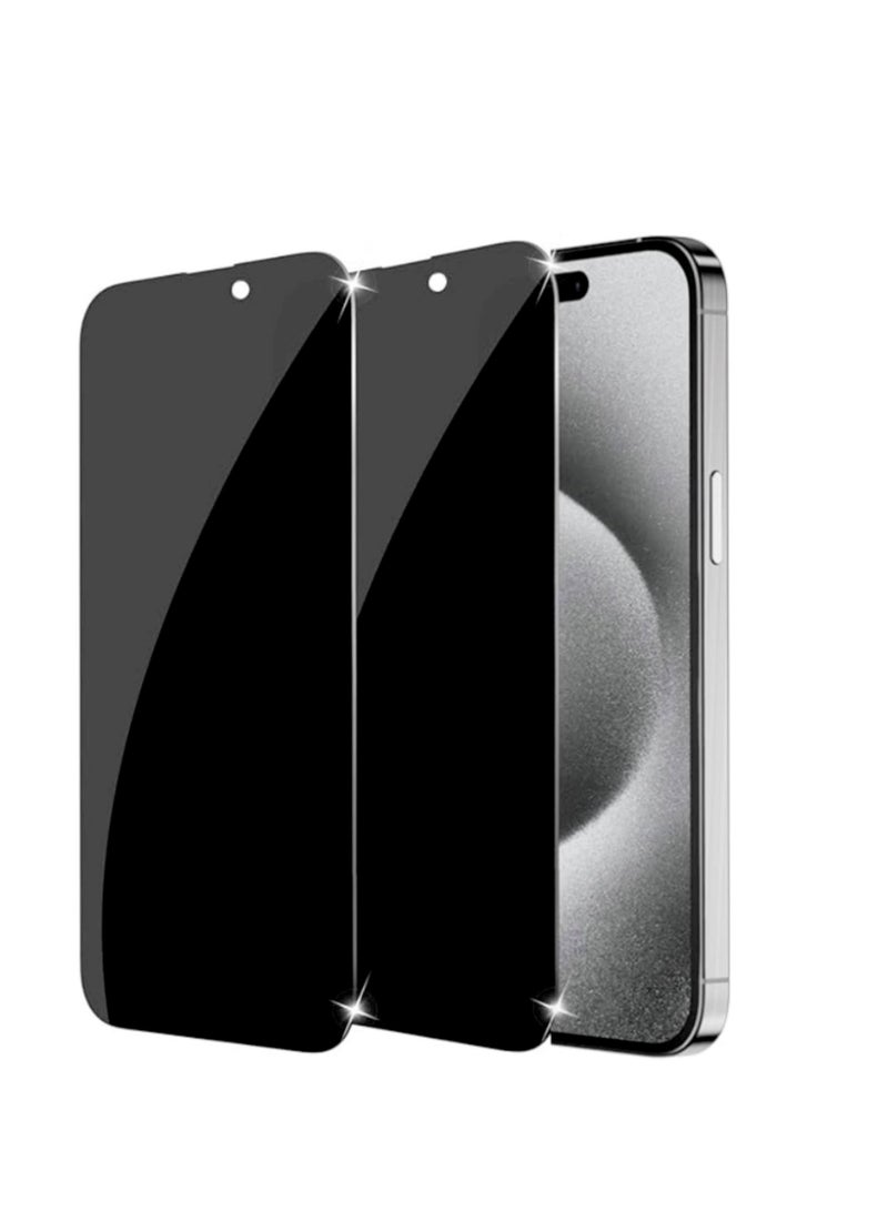 DUSALA Privacy Screen Protector Compatible with iPhone 15/15 Pro 6.1", Full Coverage Anti-Spy Tempered Glass Film 9H Hardness Upgrade Edge Protection Easy Installation Bubble Free for iPhone 15 Pro - Image 1
