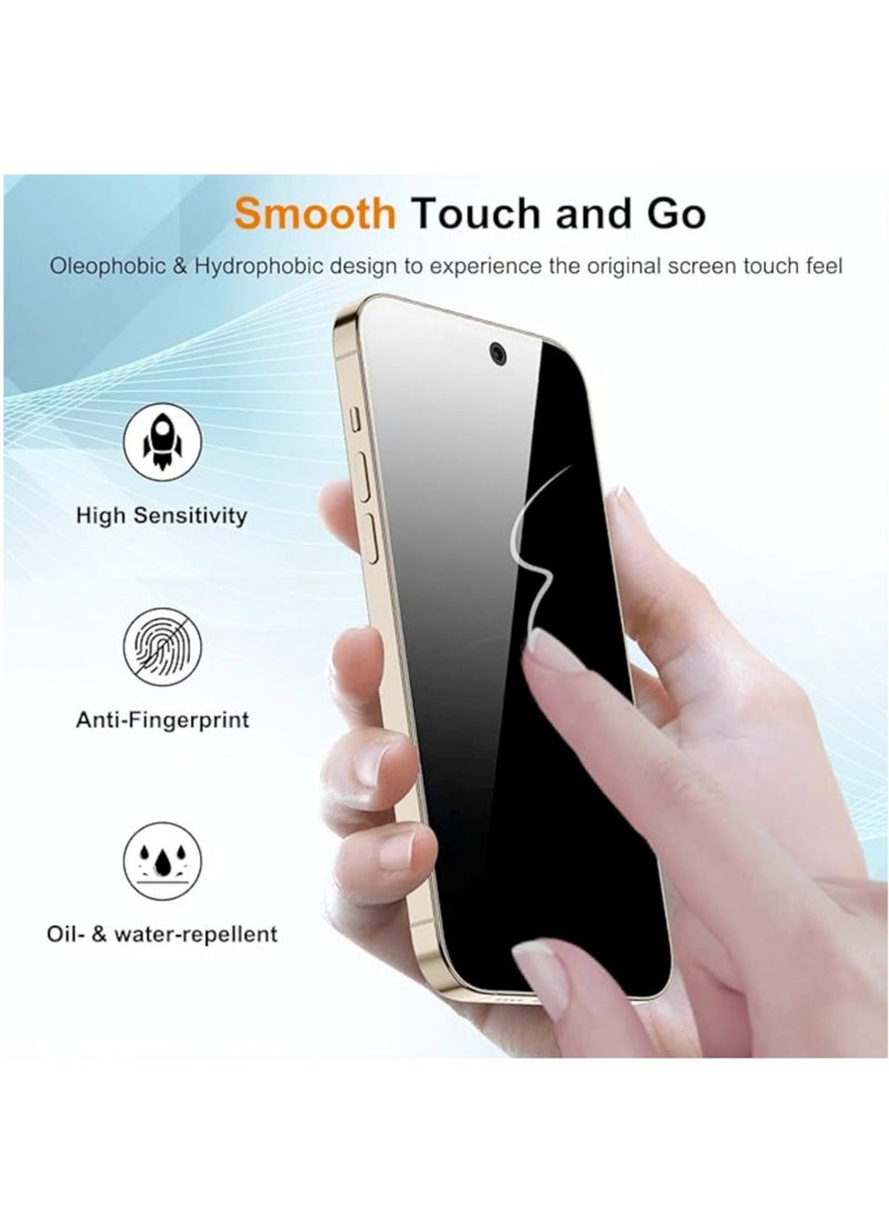 DUSALA Privacy Screen Protector Compatible with iPhone 15/15 Pro 6.1", Full Coverage Anti-Spy Tempered Glass Film 9H Hardness Upgrade Edge Protection Easy Installation Bubble Free for iPhone 15 Pro - Image 4