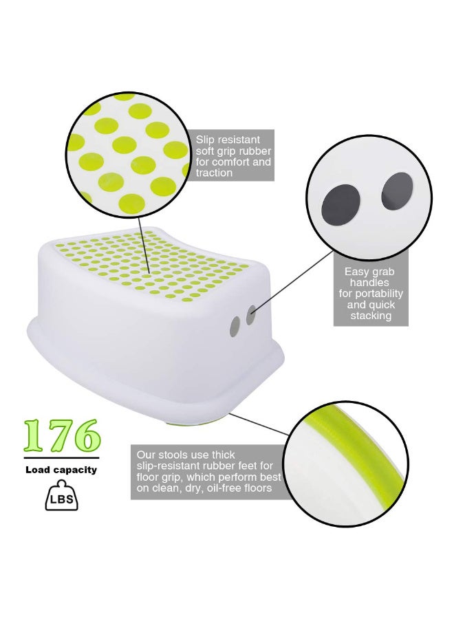 Kawkab Step Stool for Kids, Toddlers Stool for Potty Training, Bathroom, Kitchen, Bedroom, Toy Room and Living Room. Toilet Stools with Soft Anti-Slip Grips for Safety, Stackable (Green) - Image 3
