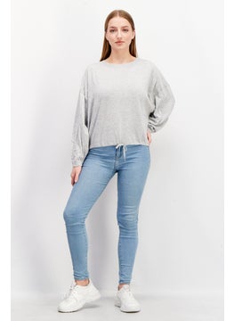 ESPRIT Women Round Neck Knitted Sweaters, Grey  - Image 3