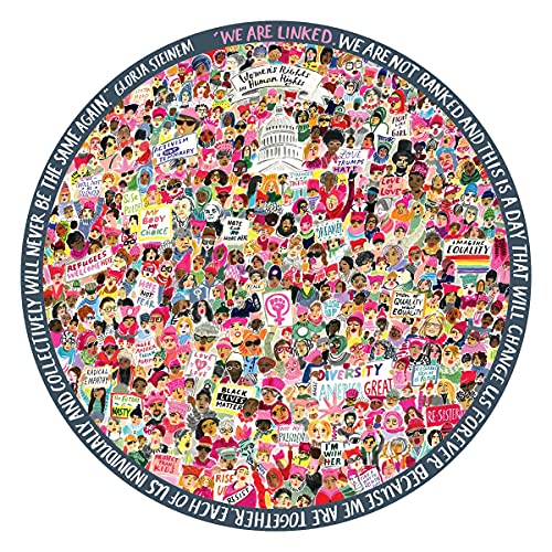 eeBoo 500 Piece Puzzle Women March Jigsaw Puzzle for Adults Circular with 23 Diameter Made with Recycled Board VegetableBased Ink - Image 5