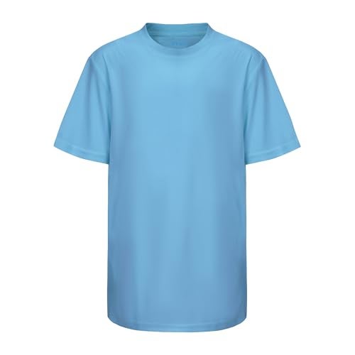 Opna Youth Boys Dri Fit Athletic T Shirts for Boys & Girls Sports Undershirt – Youth & Teen Sizes CAROBLU-L Light Blue - Image 2